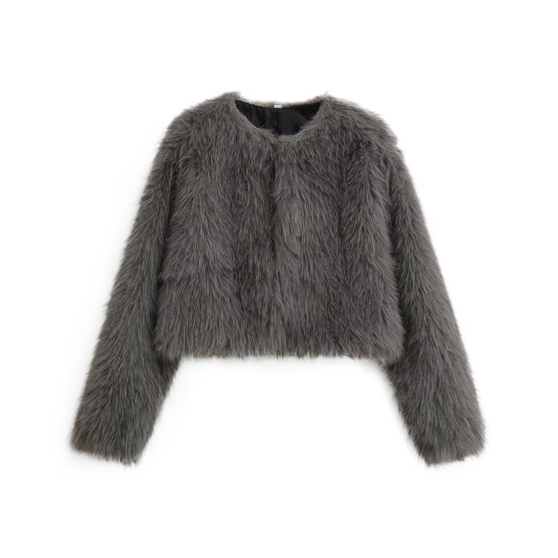 Zg Export Women's Clothing European and American Style Women's French Niche Artificial Fur Effect Short Jacket
