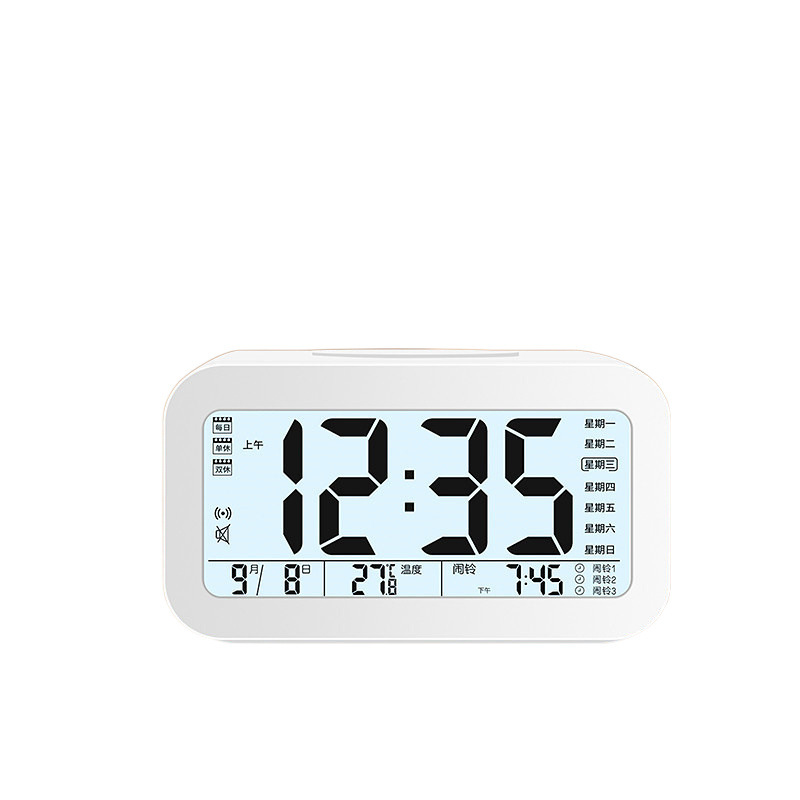 알람 시계 학생의 음소거 침대 옆 간단한 창조적 인 전자 시계 아이들의 다기능 작은 시계 기숙사 경보 발광