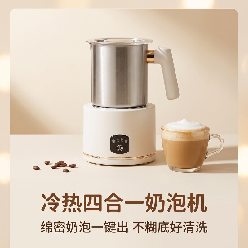 Stainless steel uncoated milk frother, electric heating milk frother, coffee milk frother, magnetic milk frother machine