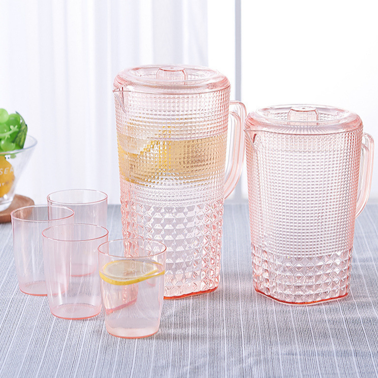 Botella de agua fría de plástico PS en verano tetera doméstica de gran capacidad refrigerador fresco abierto con tetera de agua fría resistente a altas temperaturas