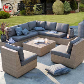 户外沙发茶几组合庭院花园家具酒店阳光房阳台室外藤编沙发椅批发