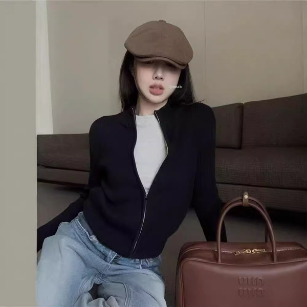 Black autumn sweater