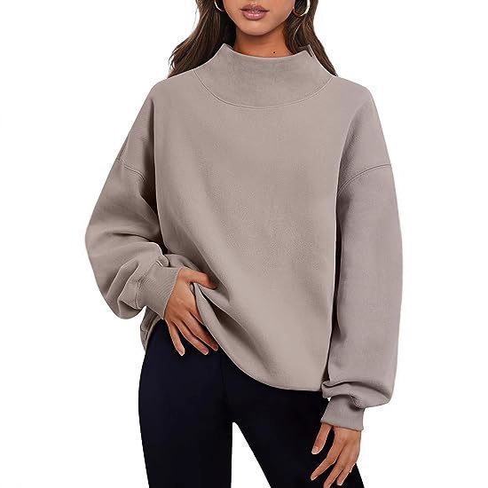 2025 European and American Cross-Border Autumn and Winter New Fashion Casual Round Neck Women's Long-Sleeved Pullover Sweatshirt Tops