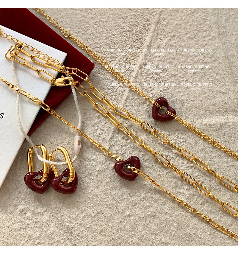 Plating Design Wholesale Jewelry Casual Elegant Lady Heart Shape Copper Plating Jewelry Set