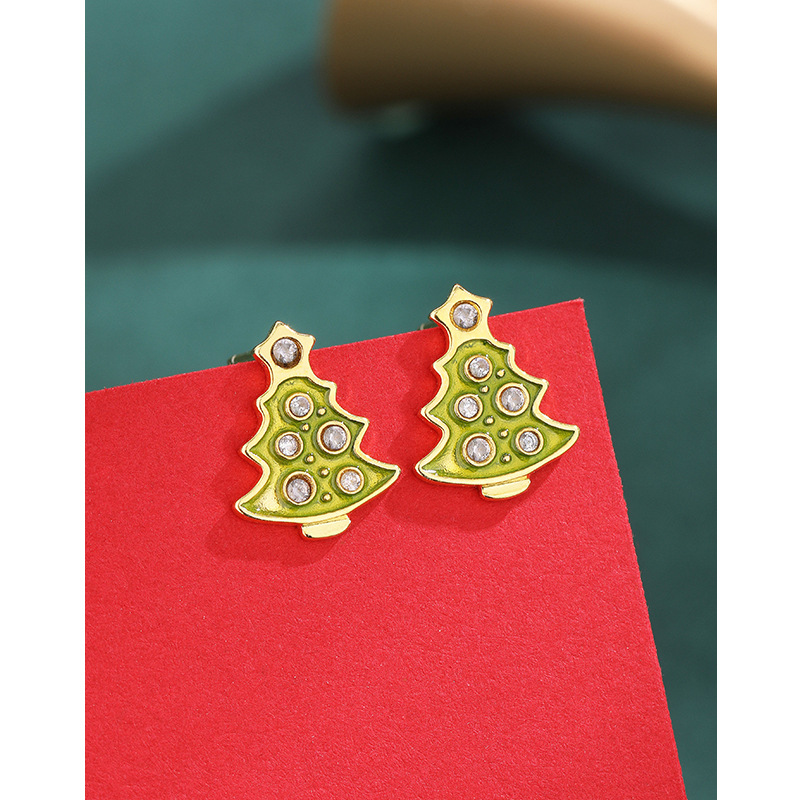 925 pendientes de plata esterlina de Navidad diseño de nicho femenino de gama alta 2023 nuevos pendientes populares pendientes de otoño e invierno