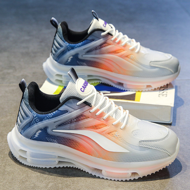 Fábrica al por mayor transfronteriza Coco zapatos de los hombres de malla transpirable casual zapatilla de deporte de los hombres de espesor único altura creciente cojín de aire papá zapatos de moda