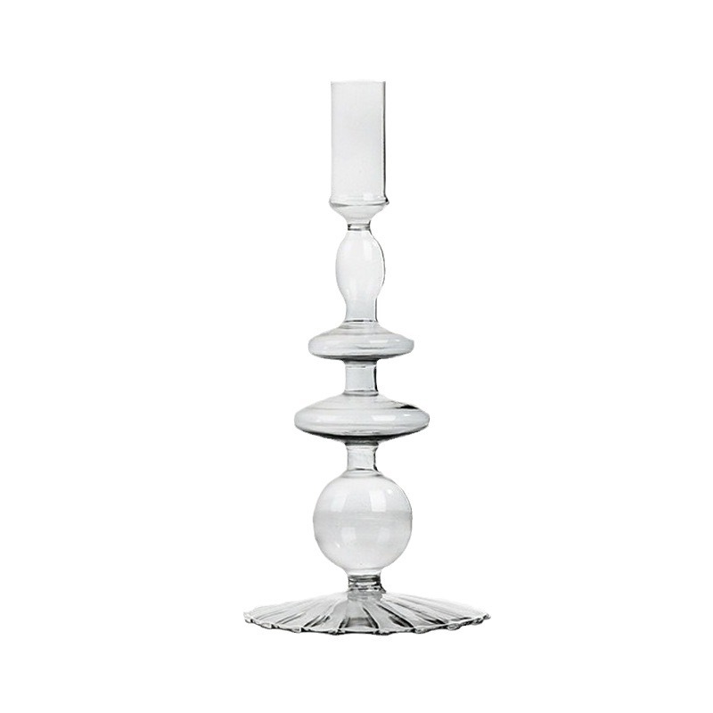 Creativo de estilo europeo candelabro de cristal de color decoración del hogar Accesorios de tiro de boda candelabro retro fábrica al por mayor