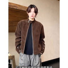 现货网络图慎用【EME】摩登年代复古绒皮夹克外套JK78089特570