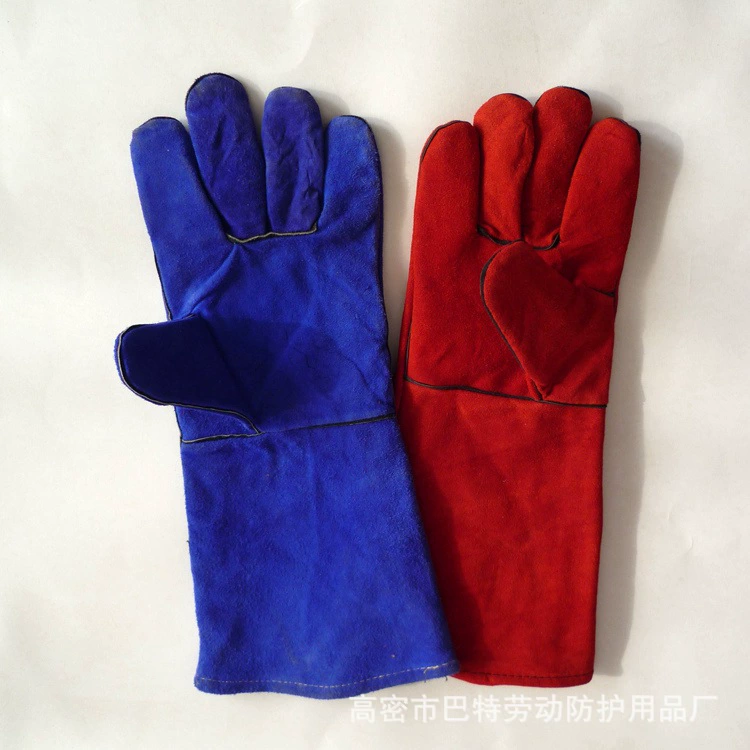 Производитель оптом сварочные перчатки из воловьей кожи, термостойкие защитные сварочные перчатки, износостойкие противоскользящие перчатки для защиты труда на строительной площадке