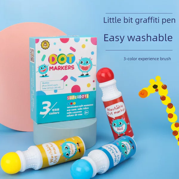 Dot graffiti factory direct children's Enlightenment watercolor Pen art dot brush set two batches
