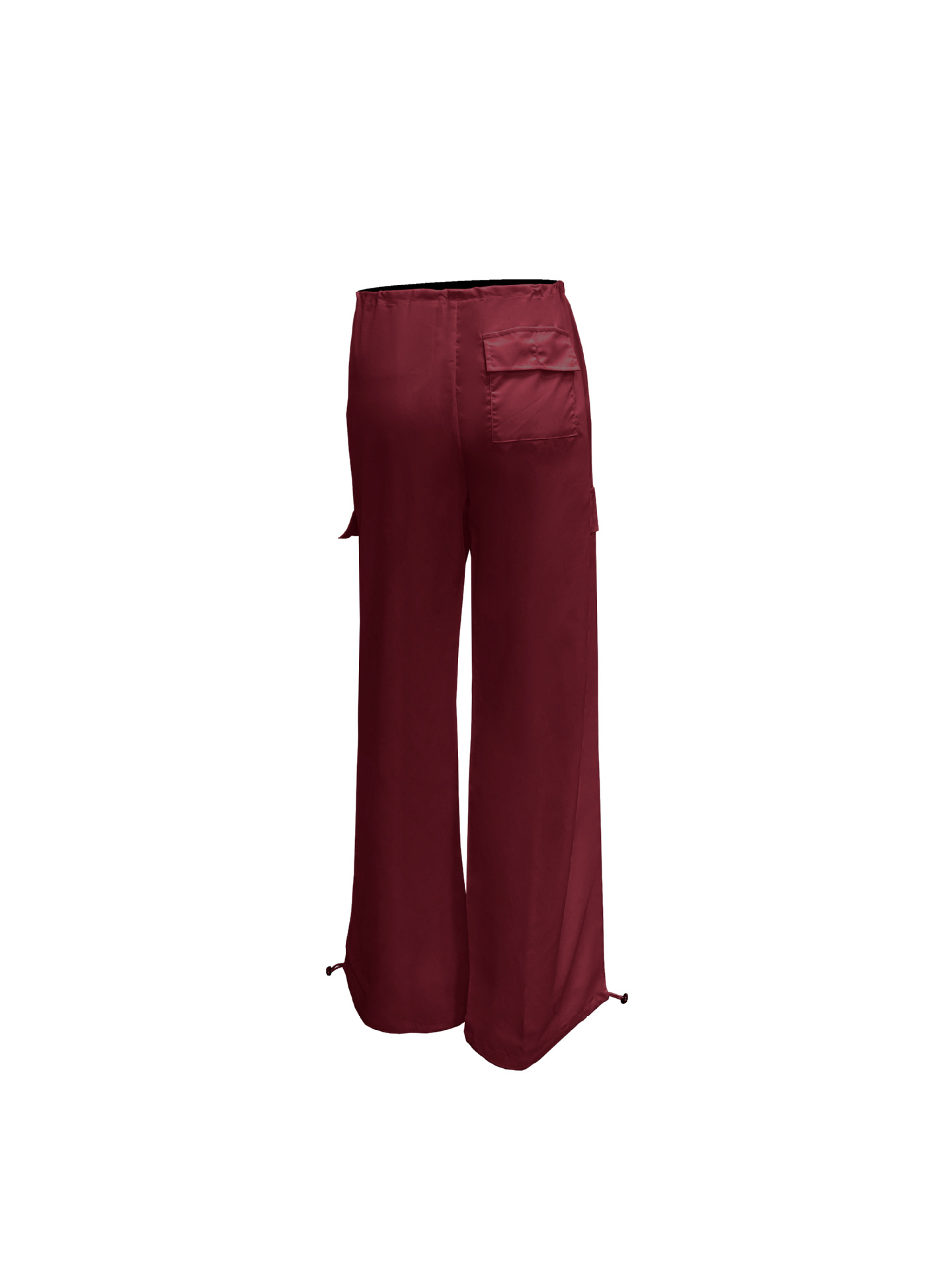 Pantalones de mujer a la moda con bolsillos con cordones pantalones de cintura baja monos sueltos_voghion.com