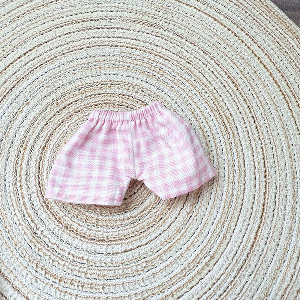 Pink and white plaid pants