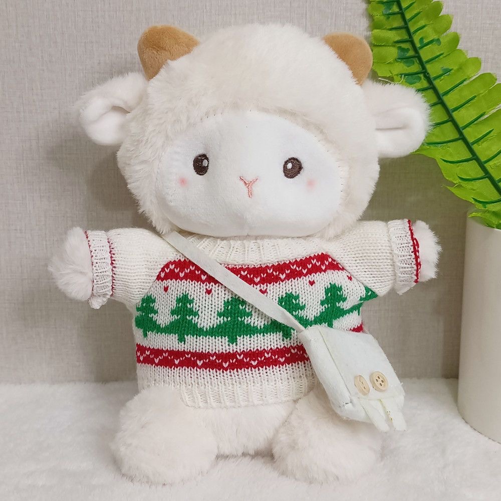 Muñeca de cambio de ropa de oveja de Polk almohada regalo de cumpleaños actividad de seguridad arrojando muñeca de agarración emoción acompañante muñeca de cordero
