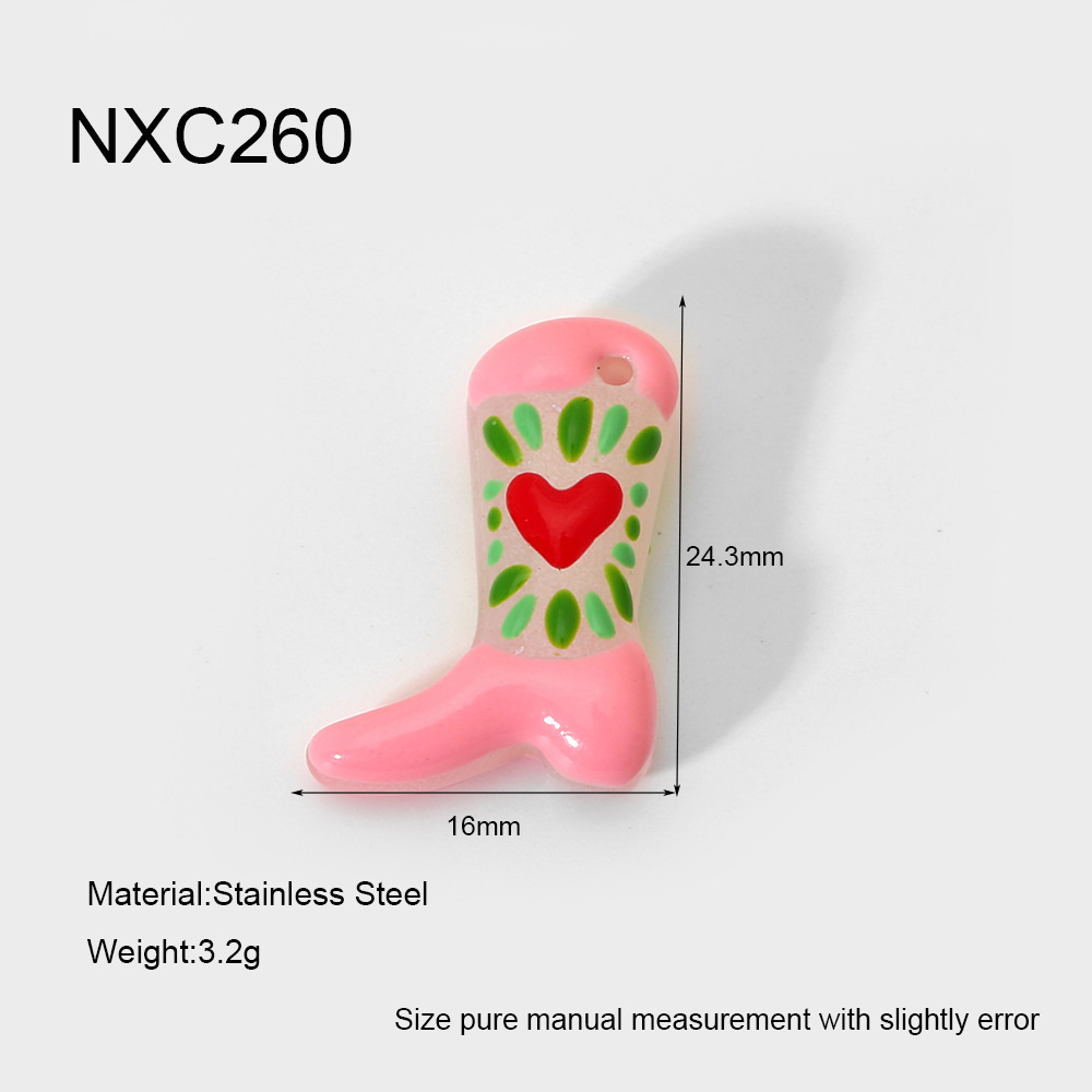 9g Weight Beads Jewelry Making Type 25*25mm Jewelry Making Size 1 Piece Quantity Glass Material Fruit, Heart Shape, Boots Pattern Cute, Sweet Style Irregular Craft 1 Piece 25*25mm Glass Fruit Heart Shape Boots Polished Beads DIY Jewelry Accessories 12