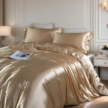 真丝被套单件双面冰丝被罩被单Silky Duvet Cover Set