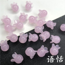 语恬 8mm古法琉璃铃兰花 通孔diy古风发簪娘材料饰品吊坠配件材料