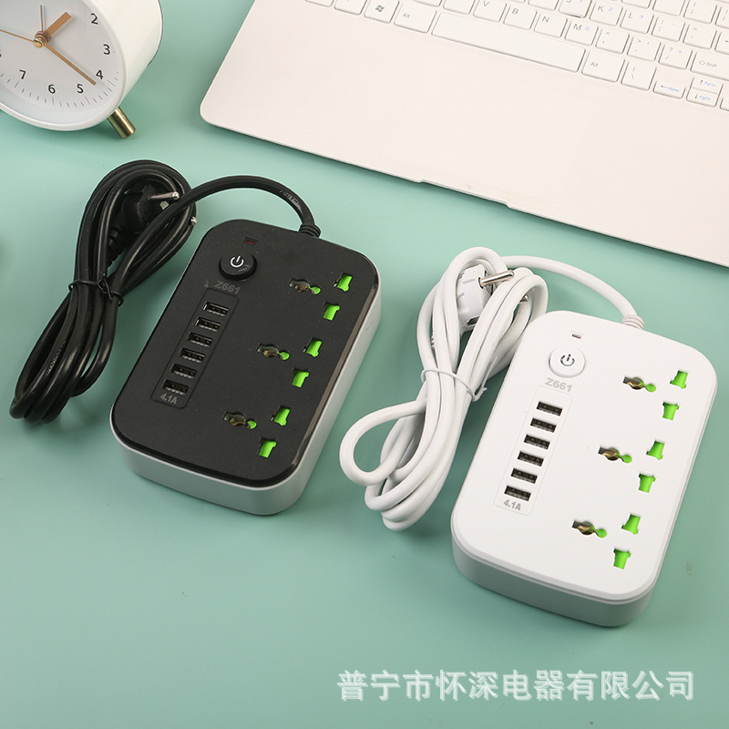 Conector USB de exportación multifuncional oficina doméstica estándar británico estándar europeo y americano con cable de puerta de seguridad