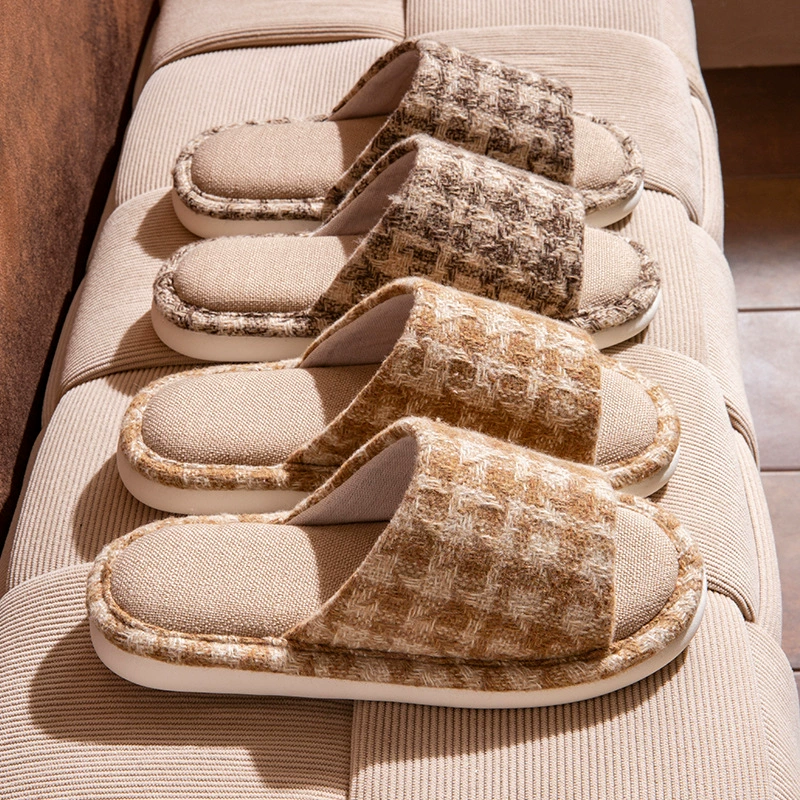 Льняные тапочки женская летняя пара противоскользящая вспотеет дышащий