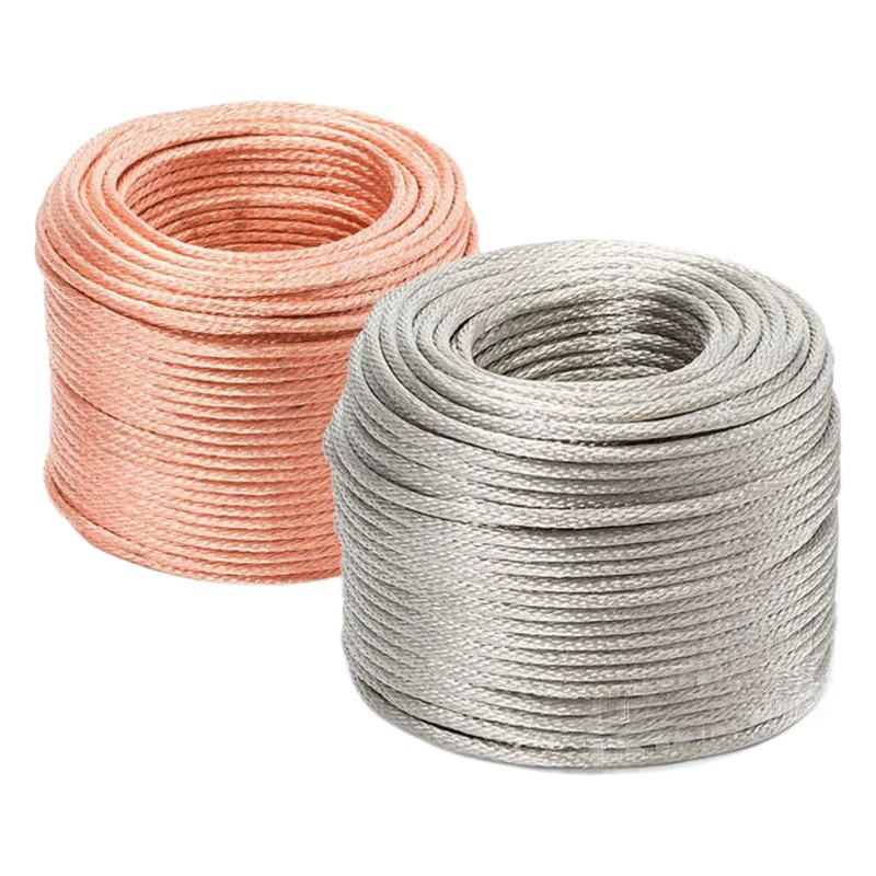 Мягкий медный многожильный провод Голые медные провода Луженый медный многожильный провод Сильноточный заземляющий Плетеный мягкий медный провод Медный проводящий круглый провод Медный многожильный провод