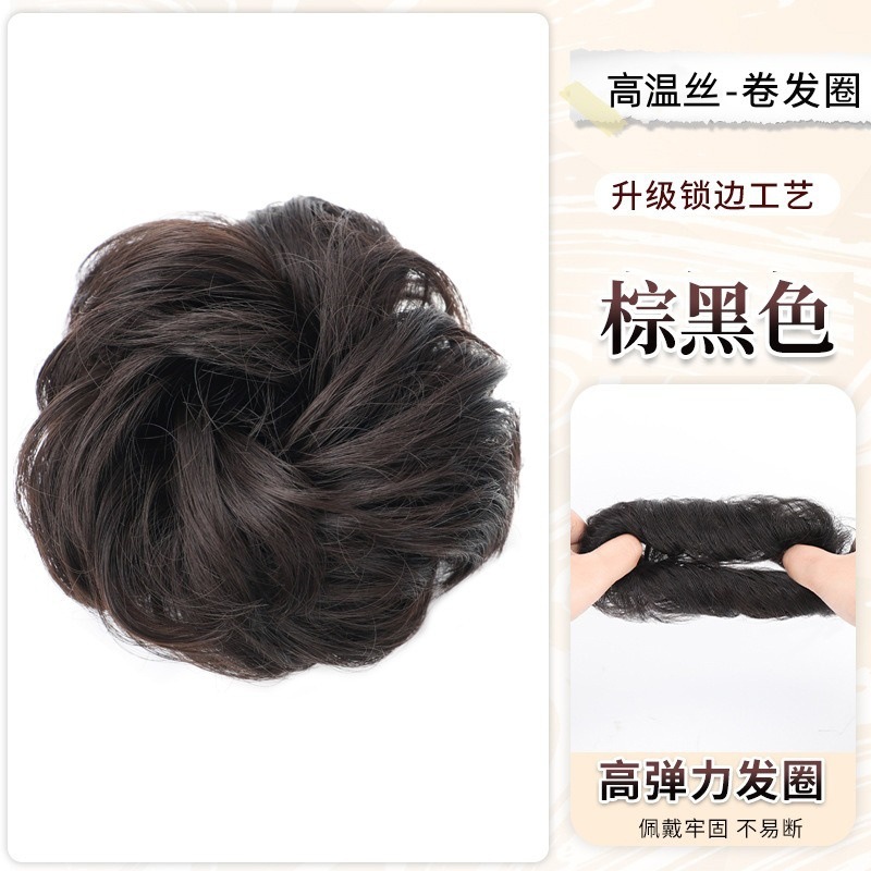Peruca de cabeza de bola, anillo de pelo, brote de flores de oro, clip de agarre de cabeza, disco fluido natural, artefacto de pelo simulado, cráneo alto.