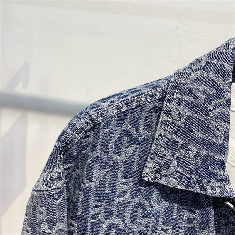 Men's Clothing Men's Spring and Autumn Jacket Blue Jacquard Denim Jacket Men's Fashion Denim Jacket Youth B2BJD8282_voghion.com