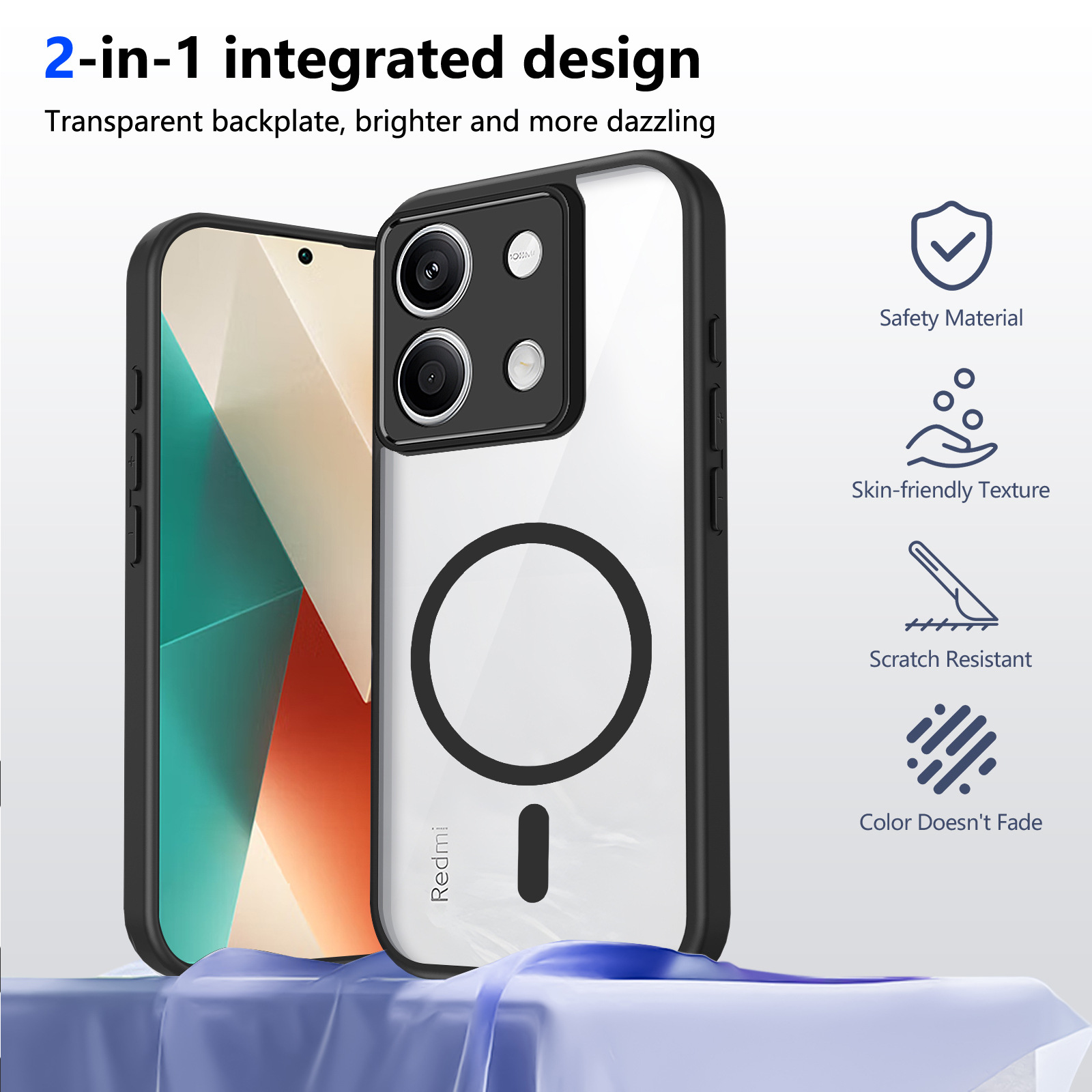 适用红米POCO X8 PRO手机壳磁吸Turbo 5肤感小米15T防摔A5保护套