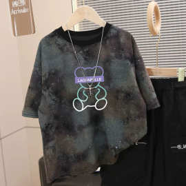 夏季男童短袖T恤纯棉印花宽松上衣中小童卡通动漫百搭打底衫