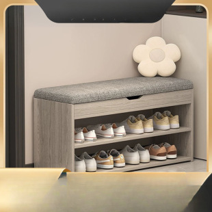 Shoe-Changing Stool Can Be Used to Sit at the Door, Household Shoe Rack, Soft-Packed Storage Stool, Space-Saving Storage Shoe-Changing Stool, Dust-Proof Shoe Cabinet