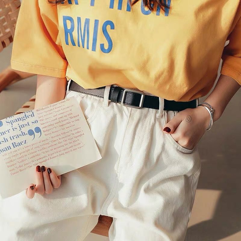 Γυναικεία Πρακτική Διακοσμητική Τζιν New Belt Μαύρο Λεπτό Μοντέρνο Ρετρό Φοιτητική Ζώνη Γυναικεία Μόδα_voghion.com