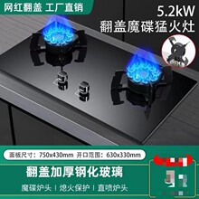 定时魔碟网红翻盖天然液化台嵌两用燃气灶煤气炉9头猛火加厚钢面