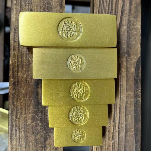 Pure copper gold bar wealth-seeking ornaments solid brass gold bars gold brick simulation home living room God of Wealth Pixiu table supplies