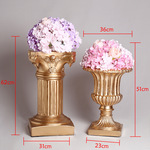 树脂罗马柱花盆婚庆道具 婚礼现场布置舞台T台装饰花路引摆件