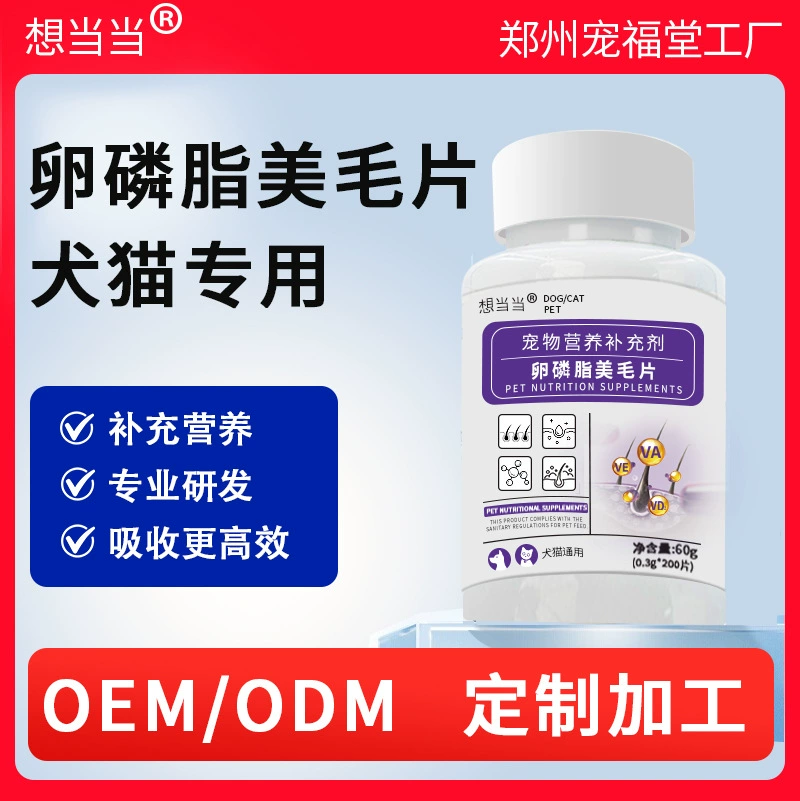 Таблетки лецитина для красоты шерсти домашних животных для собак и кошек, общее средство против выпадения волос, уход за кожей, яркие волосы и красота волос, рыбий жир, лецитин, питательная замена волос
