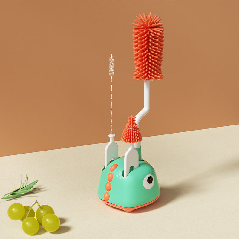 Cepillo de botella cepillo de limpieza bebé recién nacido cepillo de pezón traje de cepillo de paja botella giratoria cepillo de limpieza enjuague