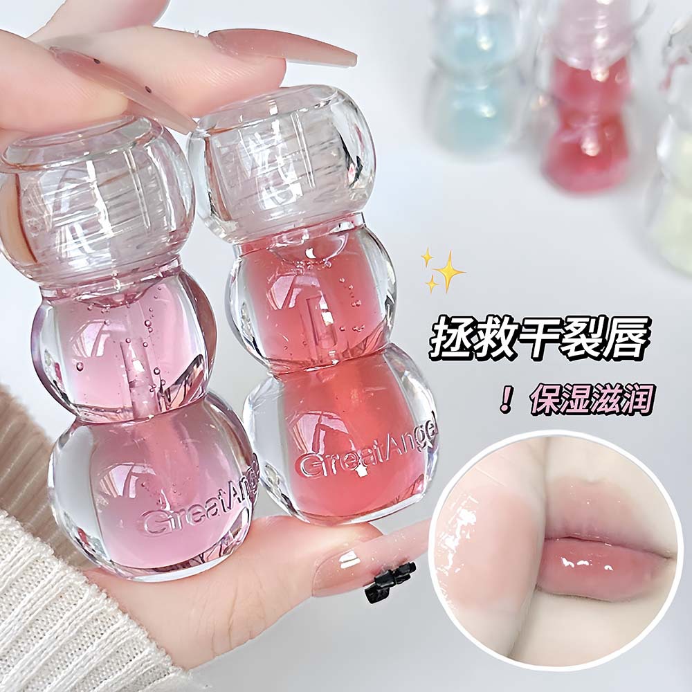 GreatAngel agua transparente brillante labios óleo espejo labios de cristal coreano transparente fiesta de estudiantes cosméticos de belleza transfronterizos image 2