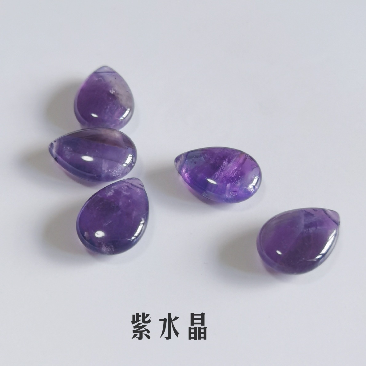 Organic earrings with amethyst drop-shaped