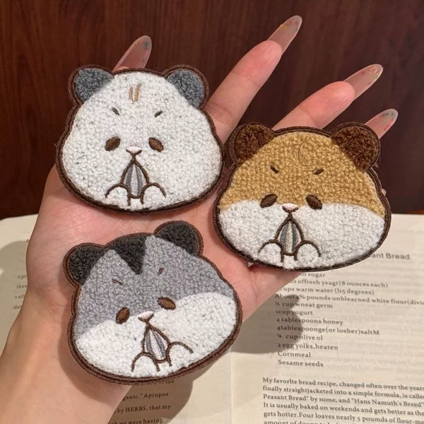 The Little Hamster That Steals Sunflower Seeds~ Cute Girl's Cartoon Hair Accessory with Seamless Magic Tape for Bangs