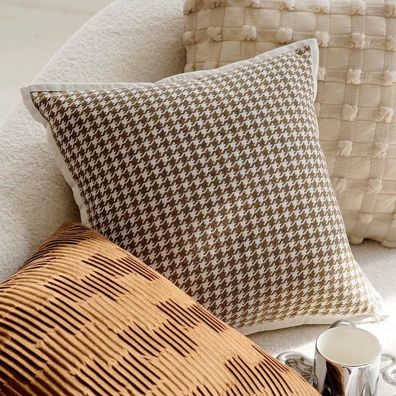 Creamy high -end retro style knot pillow pillow sleeve sofa bed on the brown bed on the waist on the waist pillow and cushion with core bay windows