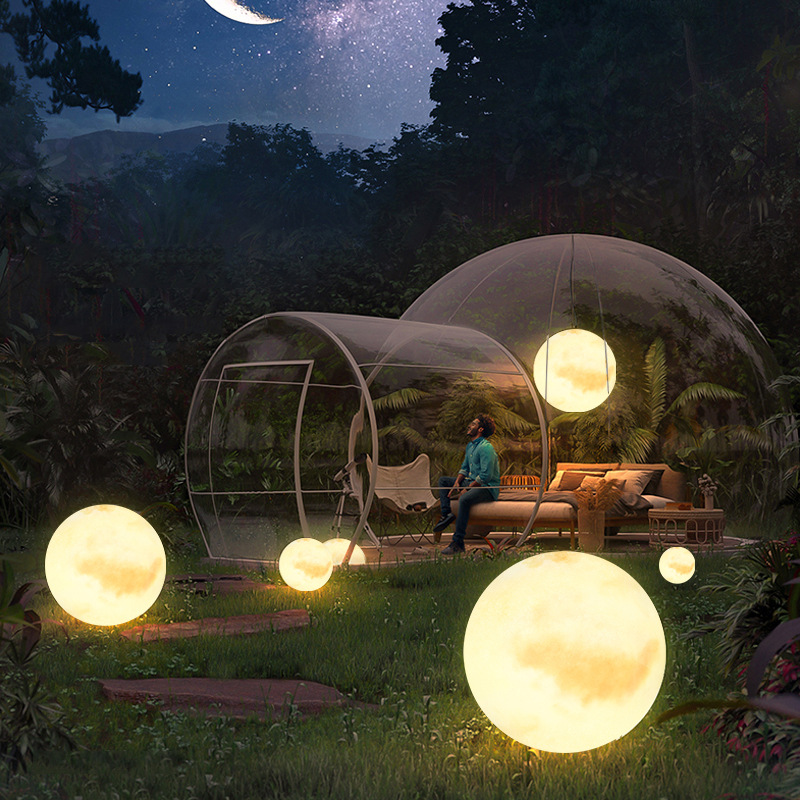 Lámpara solar de luna al aire libre diseño de jardín impermeable luz de piso ambiente de iluminación de decoración de patio de villa 378L