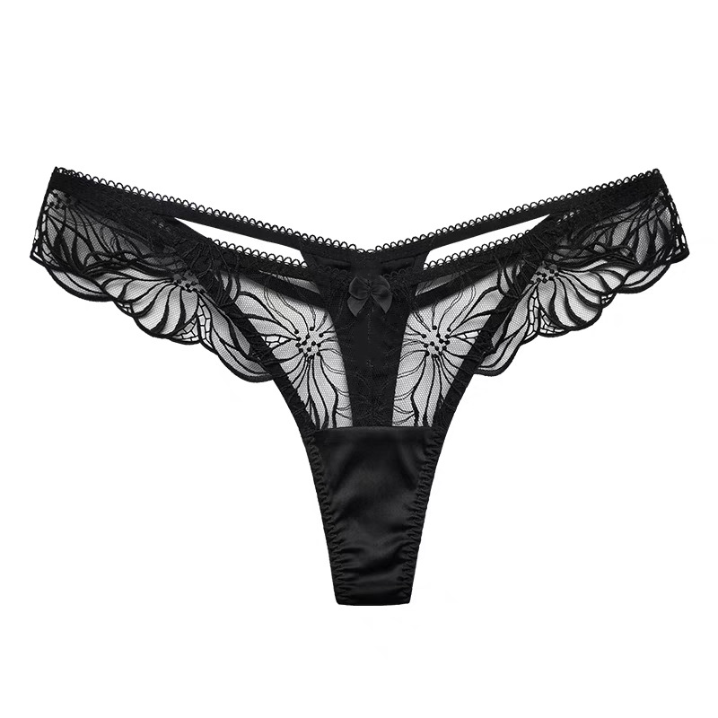 국경을 넘나드는 섹시한 표범 무늬 속옷, 프랑스식 초박형 레이스, 반투명 유혹 팬티, 자수 및 통기성