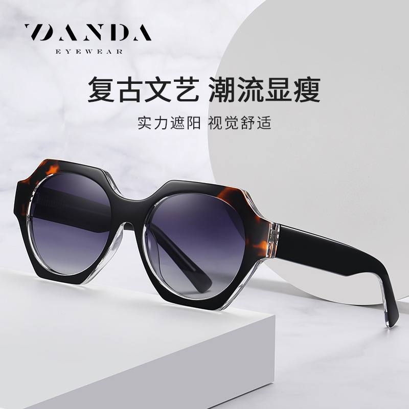 Nuevas gafas de sol polarizadas de placa S26106 Vintage polígono de placa antiazul gafas de sol de protección solar para exteriores