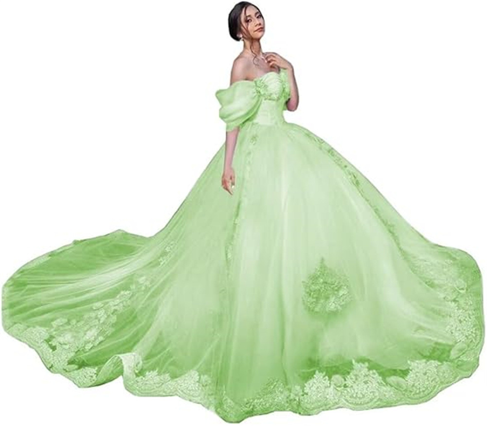 Aliexpress Amazon encaje calcomanía hombro abierto vestido de adulto vestido de baile vestido vestido de princesa vestido de mujer