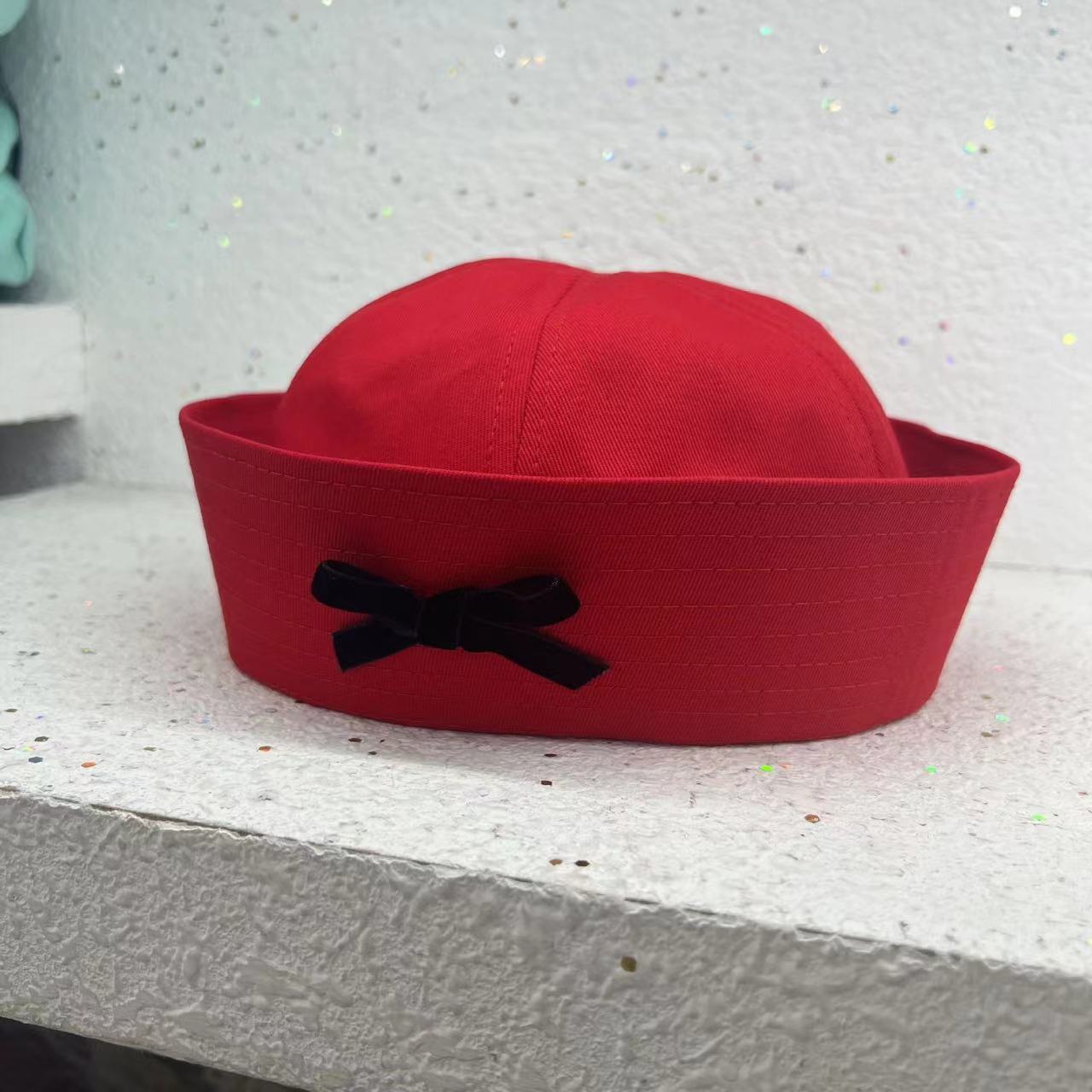 126g Weight A sailor's cap Hats Type Holiday, Travel Occasion Polyester Material Bow Knot Pattern All Seasons Season Women's Gender Cute Style Flat Eaves Rim Women's Cute Bow Knot Flat Eaves A Sailor's Cap 6