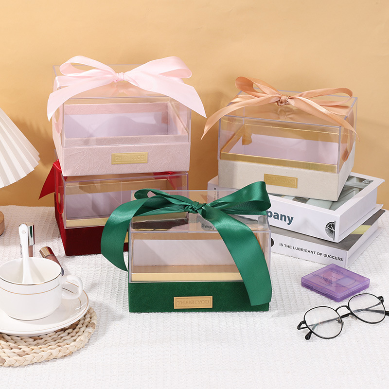 丝绒亚克力礼盒结婚喜糖盒礼品盒方形礼物盒伴手礼喜糖盒批发
