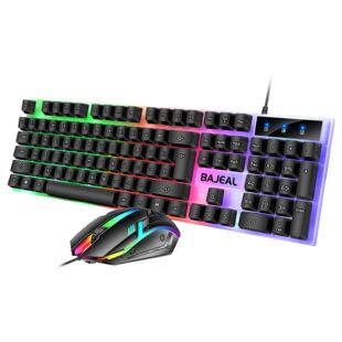 BAJEAL T350 wired keyboard and mouse set trial E-sports game luminous mechanical keyboard and mouse set cross-border