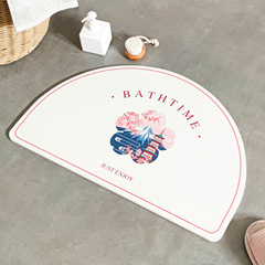 日系進門入戶半圓浴室硅藻泥吸水地墊衛生間淋浴房腳踩速干防滑墊