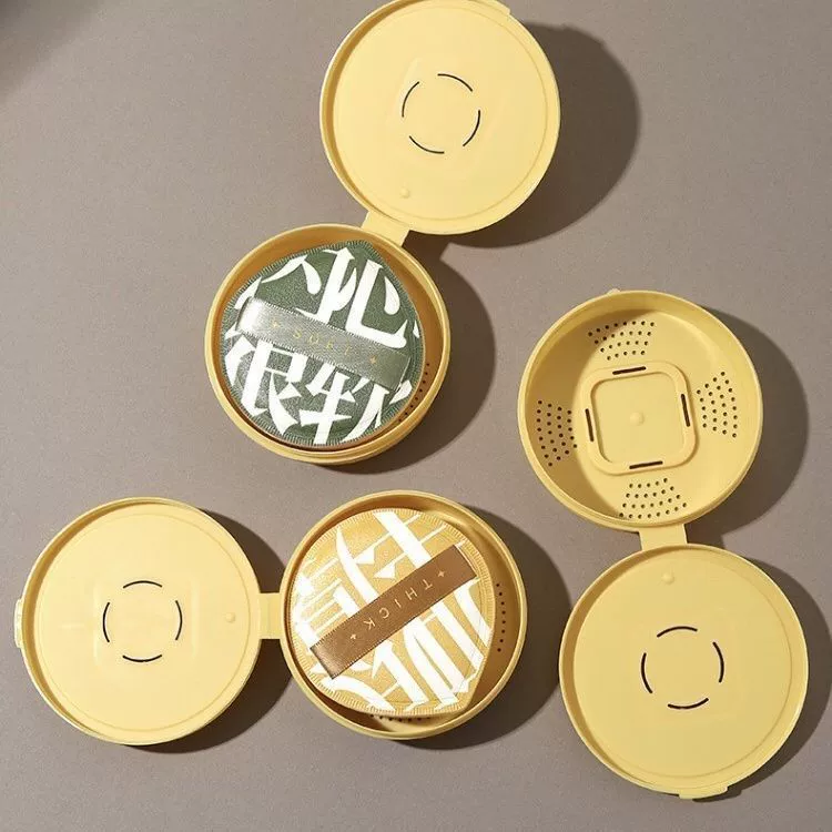 Коробка для хранения пудры с воздушной подушкой Beauty Egg, пустая коробка, дышащая с отверстиями, пылезащитная, портативная, большая круглая коробка для пудры 8 см