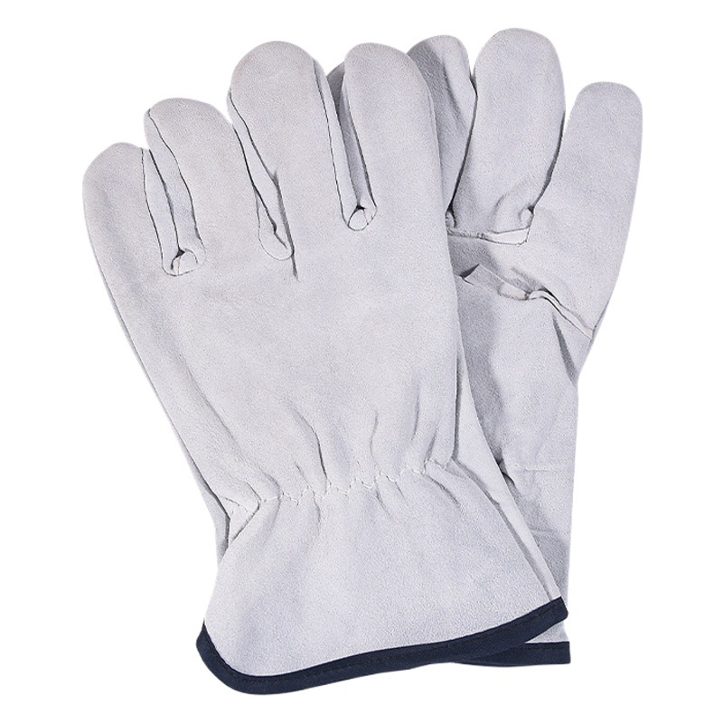 Guantes de soldadura de piel de vaca soldador guantes de piel de oveja 24/12 guantes de alambre manipulación industrial guantes de trabajo de protección