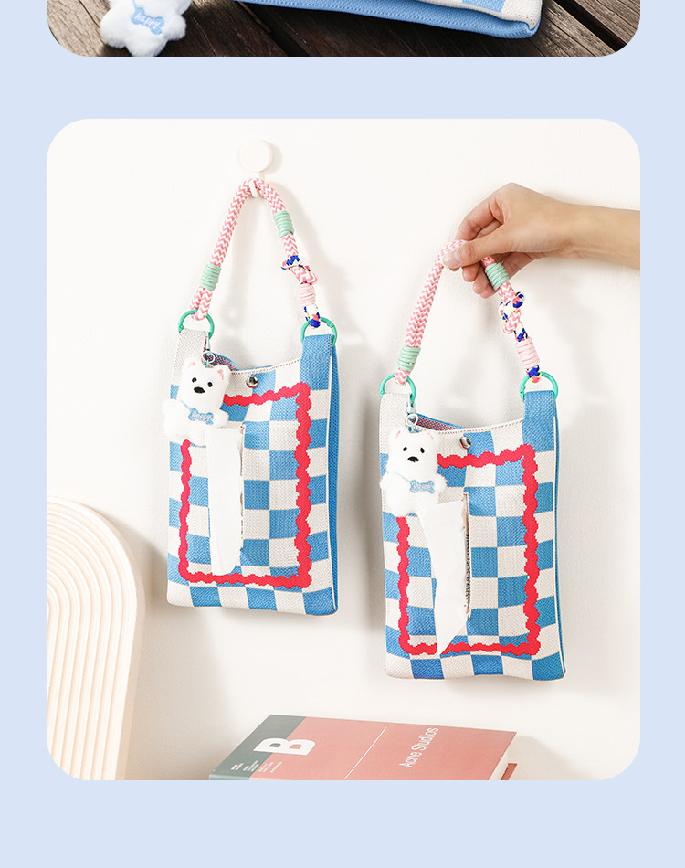 Car Tissue Box Hanging Cute Ins Car Seat Back Tissue Hanging Bag Car Paper Box Car Interior Decoration Supplies