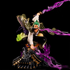 One Piece One Piece Wano Country Roof Zoro Kimono Three Sword Style Boxed Animation Figure Model Ornament